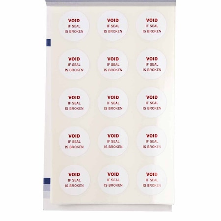 Brady Tamper Seal Label, VOID IF SEAL IS BROKEN, Vinyl, Red on White, 0.8in Dia, 300PK TL-PK-3